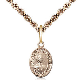 14kt Gold Saint John Berchmans Medal Engraved Catholic Saint Jewelry