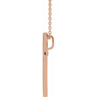 14K Rose 17.4x11.1 mm Cross 18" Necklace