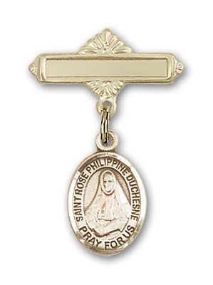 14kt Gold Filled Polished Badge Pin St. Rose Philippine Duchesne Baby Badge - Engravable