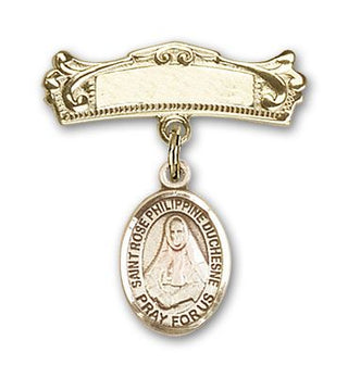 14kt Gold Filled Badge Pin St. Rose Philippine Duchesne Baby Badge - Engravable