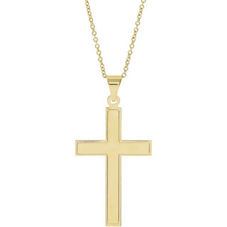 14K Yellow 39x25 mm Cross 18" Necklace