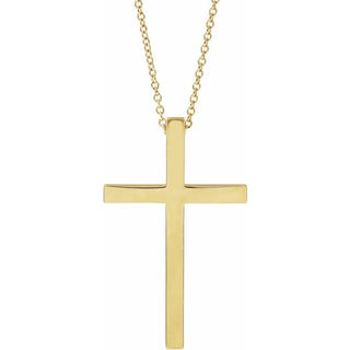 14K Yellow 29.5x18.2 mm Cross 18" Necklace