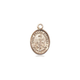 14kt Gold Saint Juliana Medal Engraved Catholic Saint Jewelry