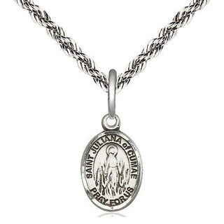 Sterling Silver Saint Juliana Medal Religious and Catholic Jewelry Engraved Catholic Saint Jewelry