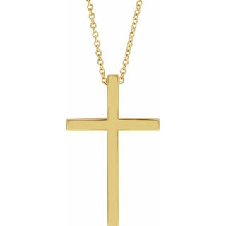 14K Yellow 25.7x15.7 mm Cross 18" Necklace