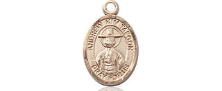 14kt Gold Filled Saint Andrew Kim Taegon Medal Engraved Catholic Saint Jewelry