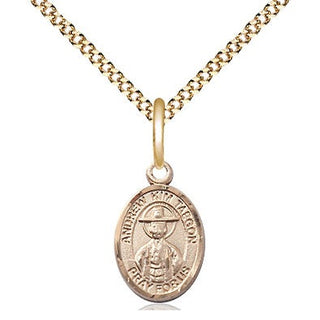14kt Gold Filled Saint Andrew Kim Taegon Medal Religious and Catholic Jewelry Engraved Catholic Saint Jewelry
