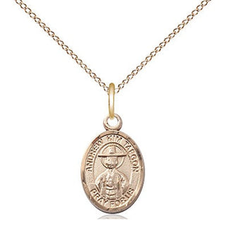14kt Gold Filled Saint Andrew Kim Taegon Medal Religious and Catholic Jewelry Engraved Catholic Saint Jewelry