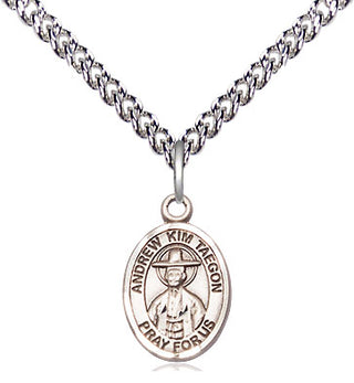 Sterling Silver Saint Andrew Kim Taegon Medal Religious and Catholic Jewelry Engraved Catholic Saint Jewelry