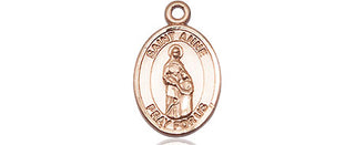 14kt Gold Saint Anne Medal Engraved Catholic Saint Jewelry