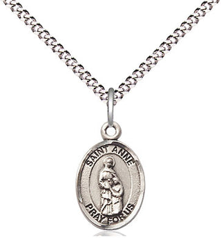 Pewter Saint Anne Medal Religious and Catholic Jewelry Engraved Catholic Saint Jewelry