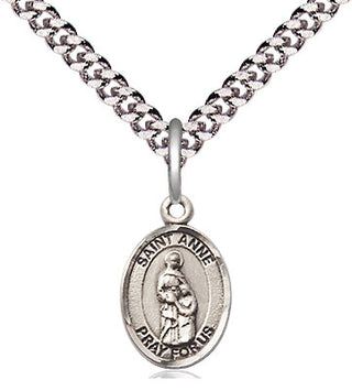 Pewter Saint Anne Medal Religious and Catholic Jewelry Engraved Catholic Saint Jewelry