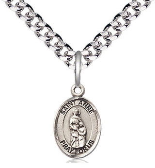 Pewter Saint Anne Medal Religious and Catholic Jewelry Engraved Catholic Saint Jewelry