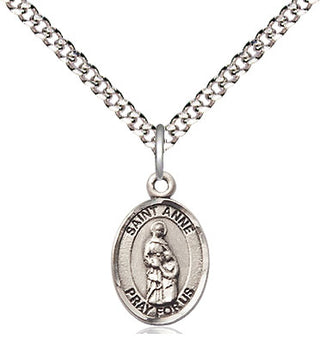 Pewter Saint Anne Medal Religious and Catholic Jewelry Engraved Catholic Saint Jewelry