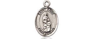 Sterling Silver Saint Anne Medal Religious and Catholic Jewelry Engraved Catholic Saint Jewelry