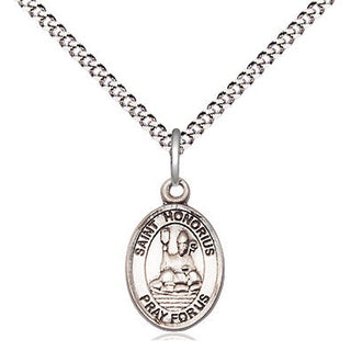 Pewter Saint Honorius Medal Religious and Catholic Jewelry Engraved Catholic Saint Jewelry