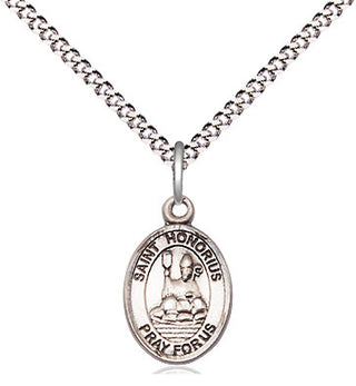 Sterling Silver Saint Honorius Medal Religious and Catholic Jewelry Engraved Catholic Saint Jewelry