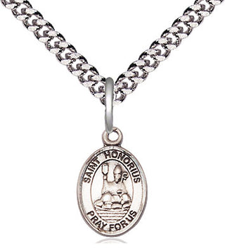Sterling Silver Saint Honorius Medal Religious and Catholic Jewelry Engraved Catholic Saint Jewelry