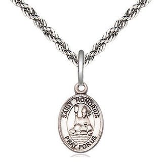 Sterling Silver Saint Honorius Medal Religious and Catholic Jewelry Engraved Catholic Saint Jewelry