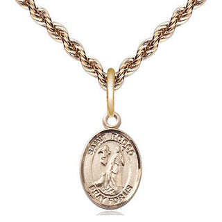14kt Gold Saint Rocco Medal Engraved Catholic Saint Jewelry
