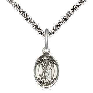 Sterling Silver Saint Rocco Medal Religious and Catholic Jewelry Engraved Catholic Saint Jewelry