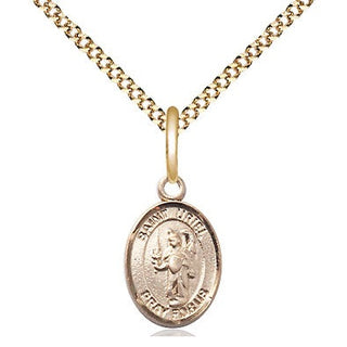 14kt Gold Filled Saint Uriel the Archangel Medal Religious and Catholic Jewelry Engraved Catholic Saint Jewelry