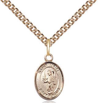 14kt Gold Filled Saint Uriel the Archangel Medal Religious and Catholic Jewelry Engraved Catholic Saint Jewelry