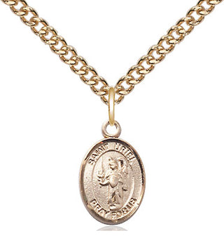 14kt Gold Filled Saint Uriel the Archangel Medal Religious and Catholic Jewelry Engraved Catholic Saint Jewelry
