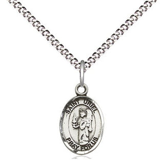 Pewter Saint Uriel the Archangel Medal Religious and Catholic Jewelry Engraved Catholic Saint Jewelry