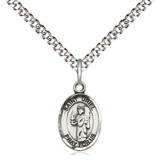 Pewter Saint Uriel the Archangel Medal Religious and Catholic Jewelry Engraved Catholic Saint Jewelry