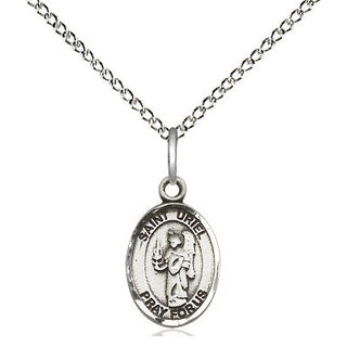 Sterling Silver Saint Uriel the Archangel Medal Religious and Catholic Jewelry Engraved Catholic Saint Jewelry