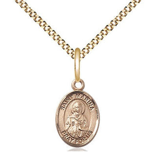 14kt Gold Filled Saint Marina Medal Religious and Catholic Jewelry Engraved Catholic Saint Jewelry