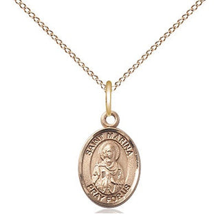 14kt Gold Filled Saint Marina Medal Religious and Catholic Jewelry Engraved Catholic Saint Jewelry