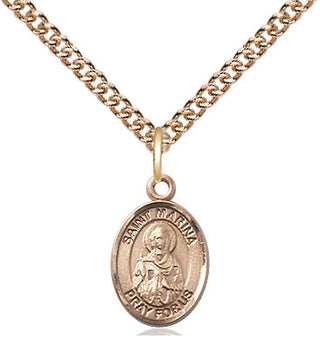 14kt Gold Filled Saint Marina Medal Religious and Catholic Jewelry Engraved Catholic Saint Jewelry