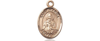 14kt Gold Saint Marina Medal Engraved Catholic Saint Jewelry