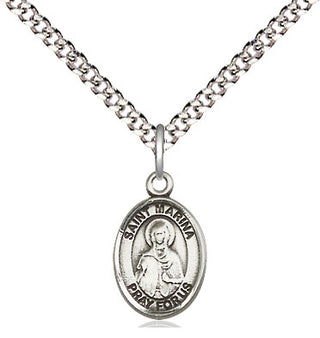 Sterling Silver Saint Marina Medal Religious and Catholic Jewelry Engraved Catholic Saint Jewelry
