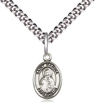 Sterling Silver Saint Marina Medal Religious and Catholic Jewelry Engraved Catholic Saint Jewelry