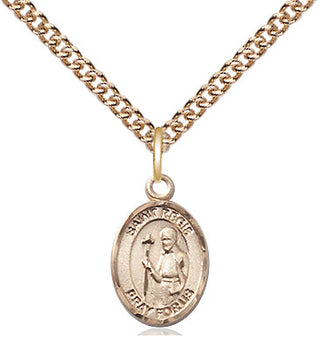 14kt Gold Saint Regis Medal Engraved Catholic Saint Jewelry