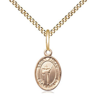 14kt Gold Filled Saint Aidan of Lindesfarne Medal Religious and Catholic Jewelry Engraved Catholic Saint Jewelry