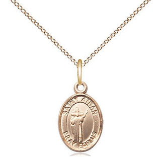 14kt Gold Filled Saint Aidan of Lindesfarne Medal Religious and Catholic Jewelry Engraved Catholic Saint Jewelry