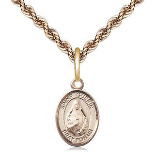 14kt Gold Saint Theodora Medal Engraved Catholic Saint Jewelry