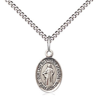 Sterling Silver Our Lady of Knots Medal Religious and Catholic Jewelry Engraved Catholic Saint Jewelry