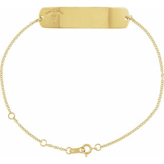 18K Yellow Gold-Plated Sterling Silver Engravable Medical Identification 6 1/2-7 1/2" Bracelet
