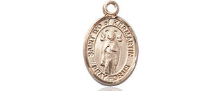 14kt Gold Filled Saint Ivo Medal Engraved Catholic Saint Jewelry