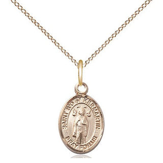 14kt Gold Saint Ivo Medal Engraved Catholic Saint Jewelry