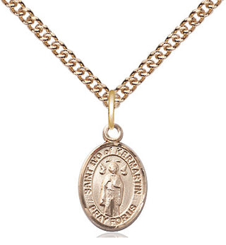 14kt Gold Saint Ivo Medal Engraved Catholic Saint Jewelry