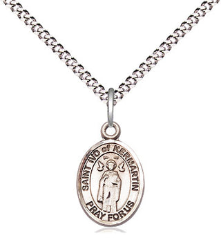 Sterling Silver Saint Ivo Medal Religious and Catholic Jewelry Engraved Catholic Saint Jewelry