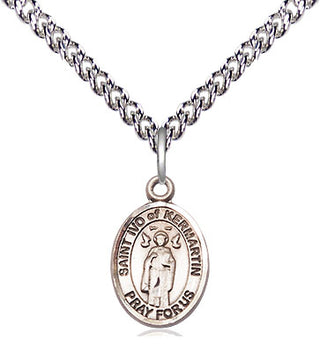 Sterling Silver Saint Ivo Medal Religious and Catholic Jewelry Engraved Catholic Saint Jewelry