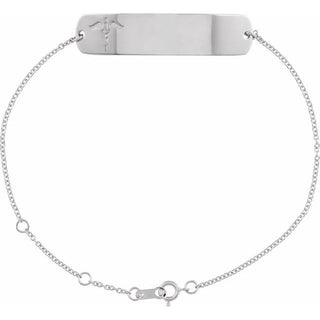 Platinum Engravable Medical Identification 6 1/2-7 1/2" Bracelet