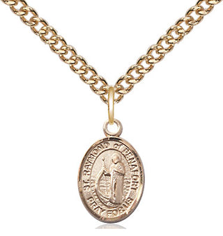 14kt Gold Filled Saint Raymond of Penafort Medal Religious and Catholic Jewelry Engraved Catholic Saint Jewelry